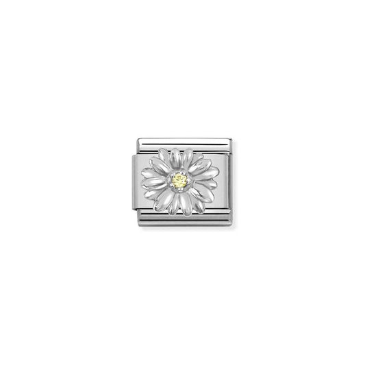 Nomination Composable Link Daisy, Yellow Cubic Zirconia, Silver