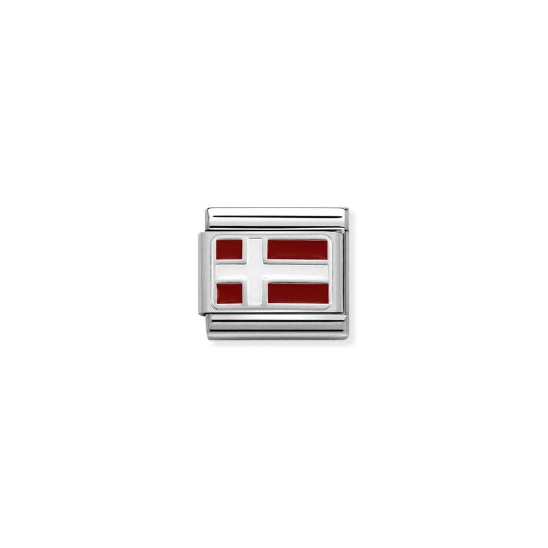 Nomination Composable Link Denmark Flag, Silver & Enamel