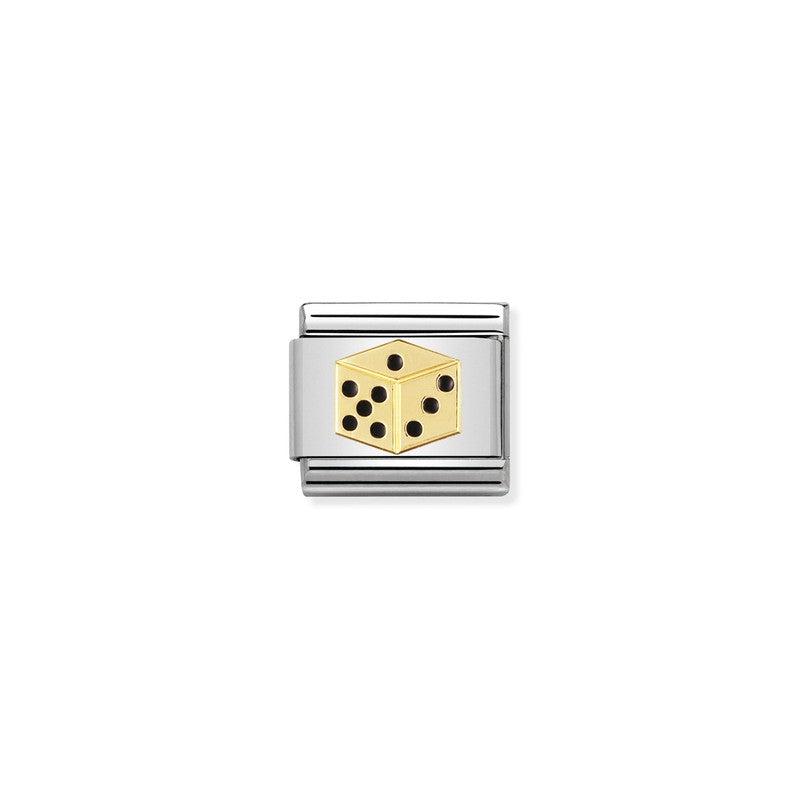 Nomination Composable Link Dice, 18K Gold & Enamel