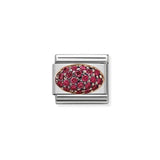 Nomination Composable Link Dome, Fuschia Cubic Zirconia, 9K Rose Gold