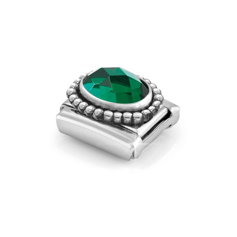 Nomination Composable Link Emerald Green CZ Vintage Effect, Silver - angle