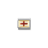 Nomination Composable Link England Flag, 18K Gold & Enamel