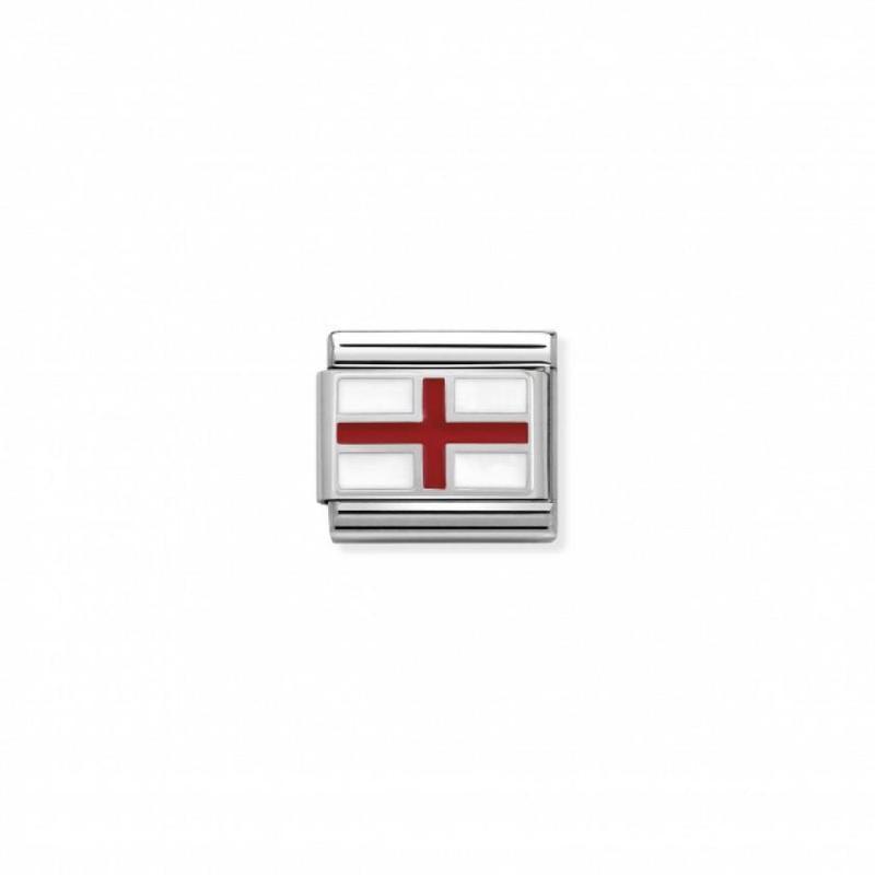 Nomination Composable Link England Flag, Silver & Enamel