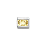 Nomination Composable Link Etched Rays, 18K Gold