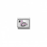 Nomination Composable Link Flamingo, Pink Cubic Zirconia, Silver