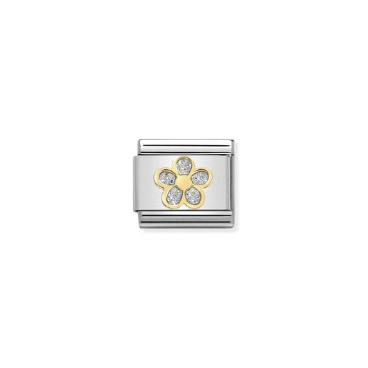 Nomination Composable Link Flower, 18K Gold & Glitter Enamel