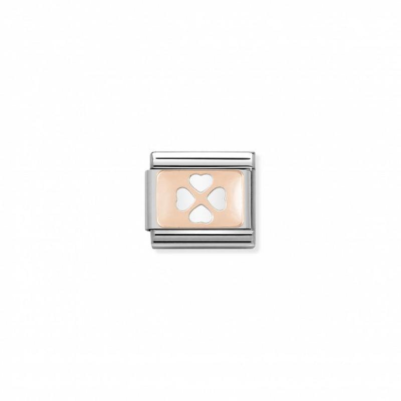 Nomination Composable Link Four-Leaf Clover, 9K Rose Gold