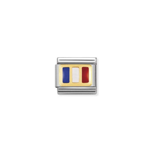 Nomination Composable Link France Flag, 18K Gold & Enamel