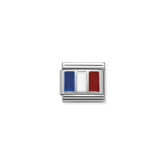 Nomination Composable Link French Flag, Silver & Enamel