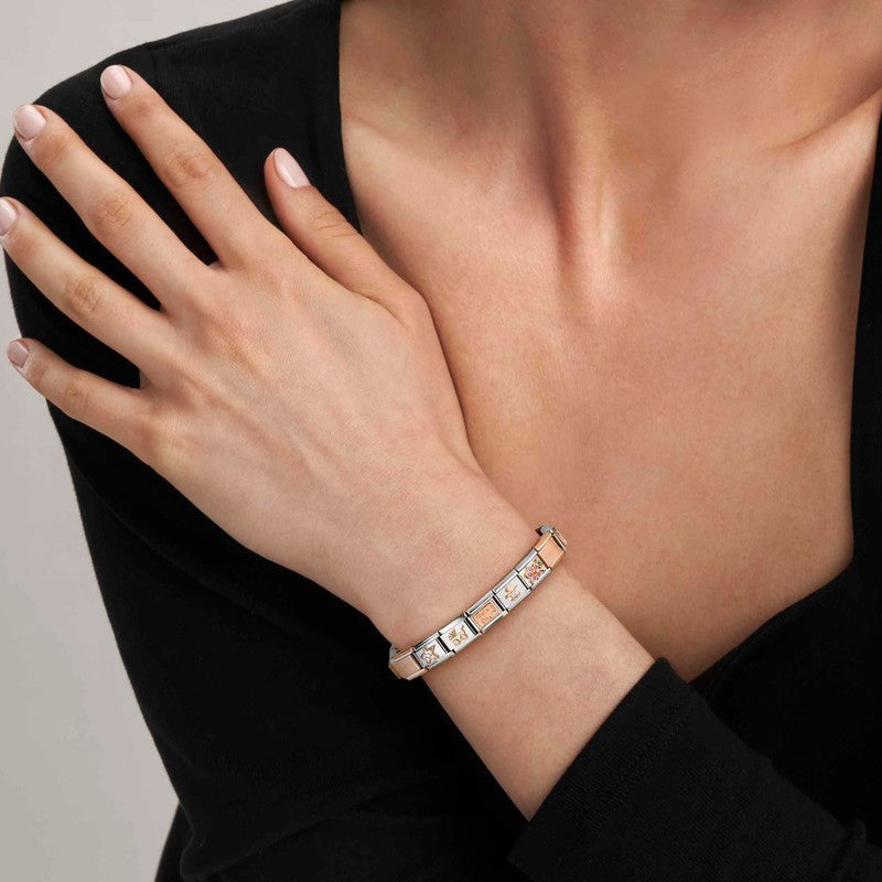 Nomination Composable Link Friends Promises Knot, 9K Rose Gold & Enamel