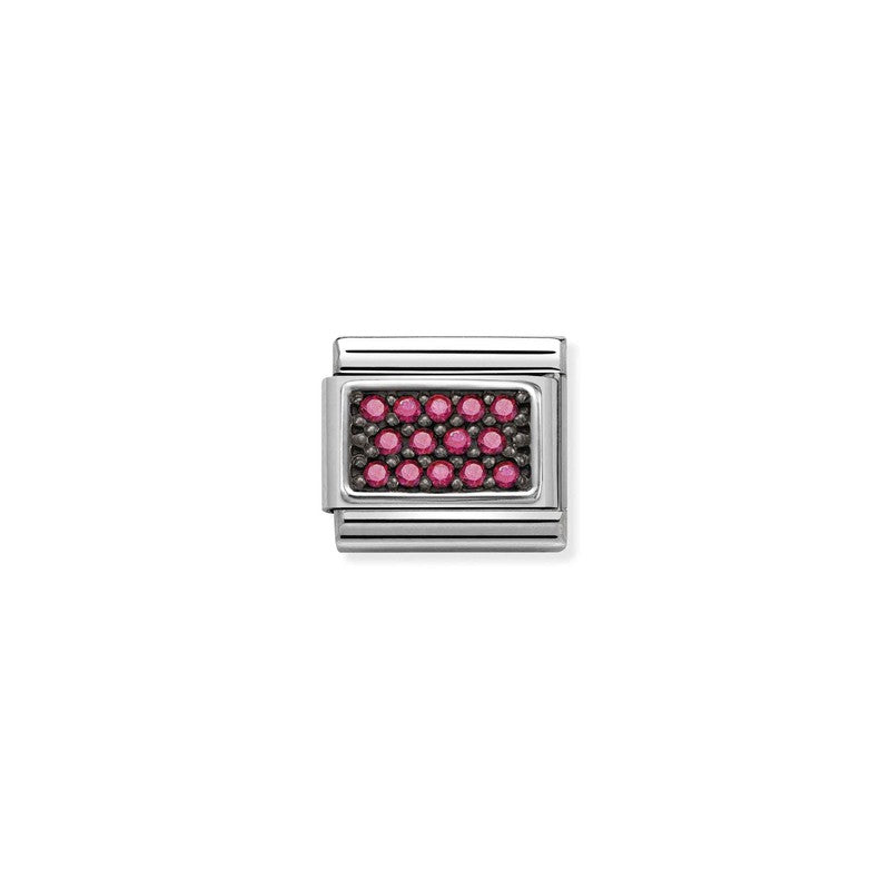 Nomination Composable Link Fuchsia Pave, Silver