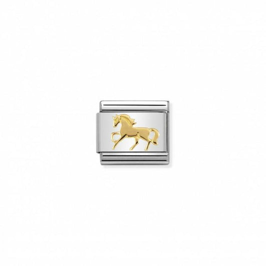 Nomination Composable Link Galloping Horse, 18K Gold