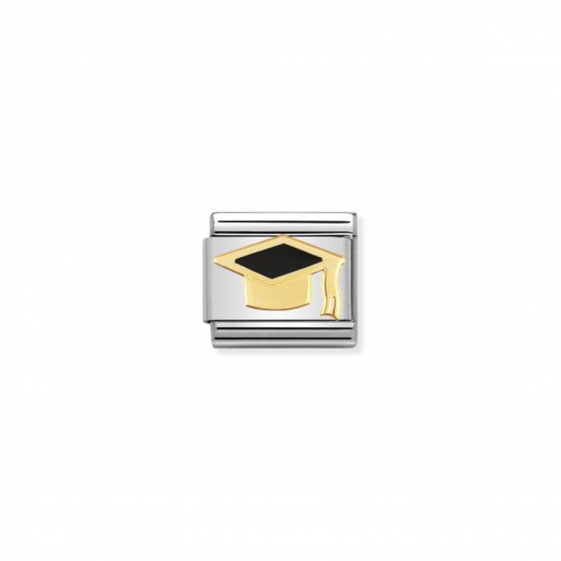 Nomination Composable Link Graduation Cap, 18K Gold & Enamel