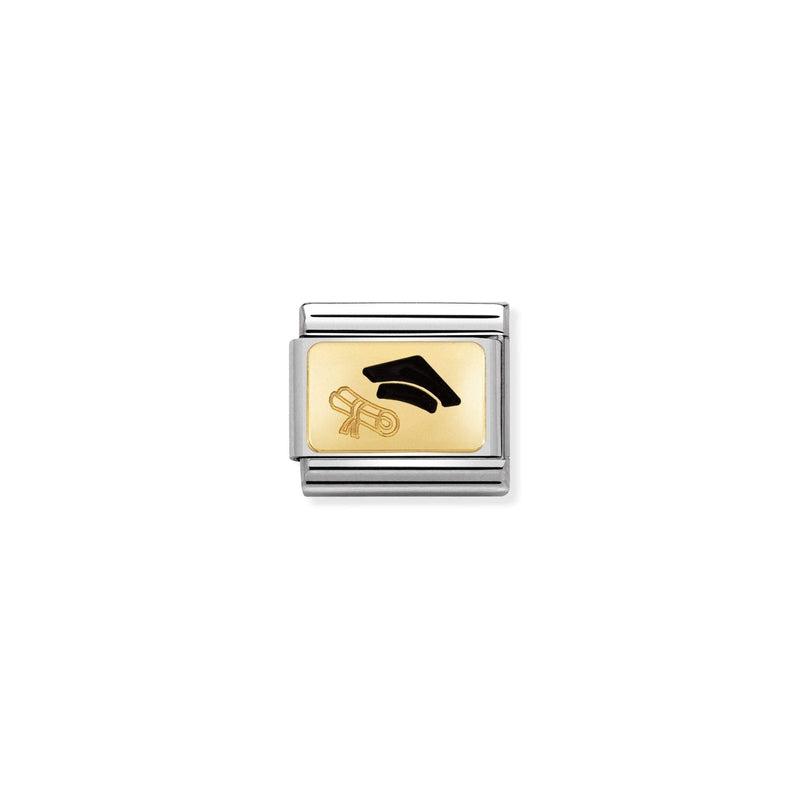 Nomination Composable Link Graduation Cap, 18K Gold & Enamel