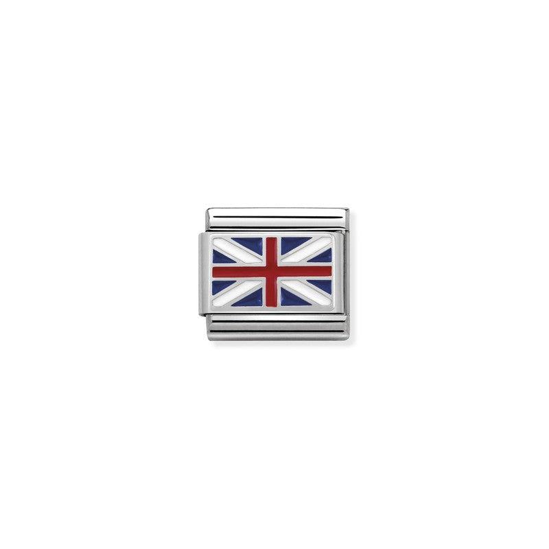 Nomination Composable Link Great Britain Flag, Silver & Enamel