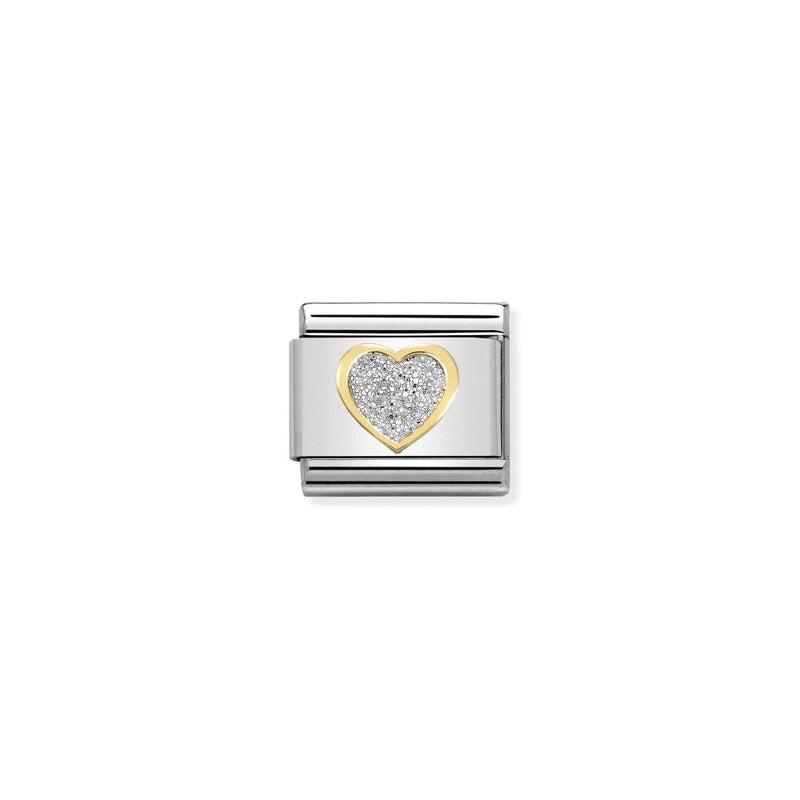 Nomination Composable Link Heart, 18K Gold & Glitter Enamel