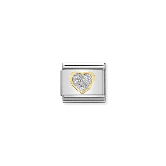 Nomination Composable Link Heart, 18K Gold & Glitter Enamel