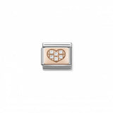 Nomination Composable Link Heart, Cubic Zirconia, 9K Rose Gold