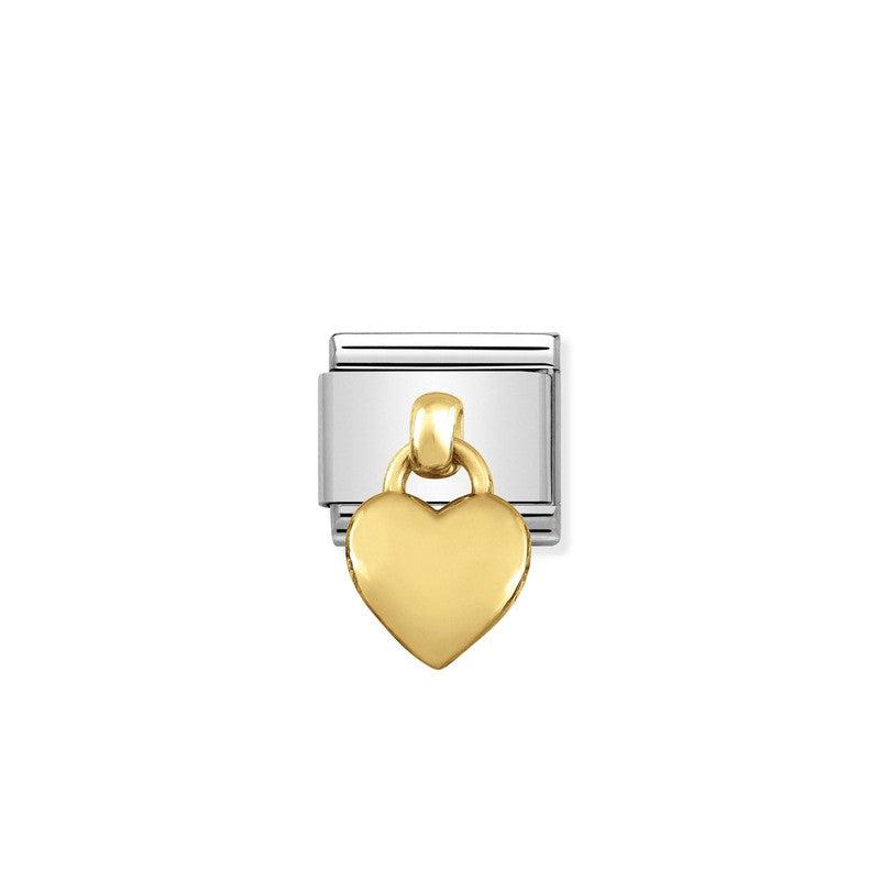 Nomination Composable Link Heart Hanging Charm, 18K Gold