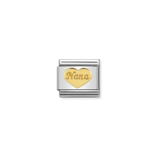 Nomination Composable Link Heart, Nana, 18K Gold