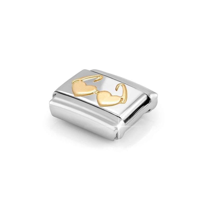 Nomination Composable Link Heart Sunglasses, 18K Gold - angle