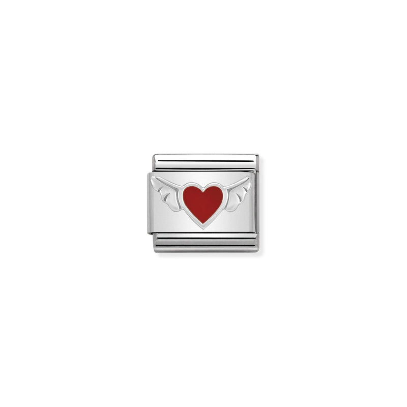 Nomination Composable Link Heart Wings, Silver & Enamel