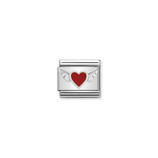 Nomination Composable Link Heart Wings, Silver & Enamel