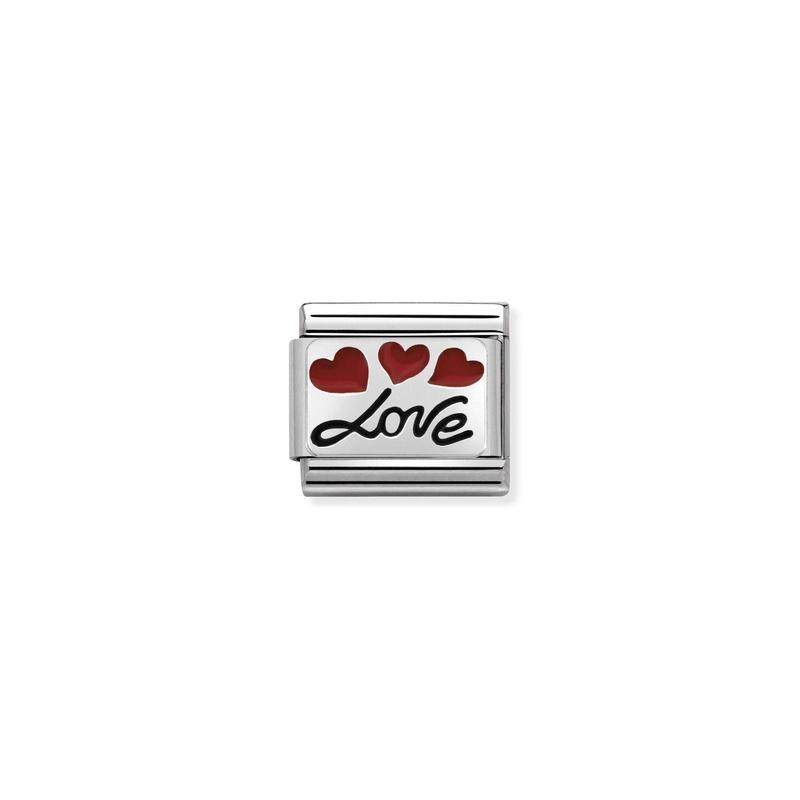 Nomination Composable Link Hearts, Love, Silver & Enamel