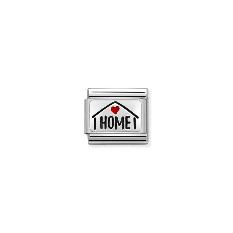 Nomination Composable Link Home, Red Heart, Silver & Enamel