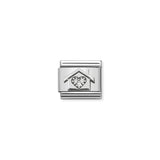 Nomination Composable Link Home With Heart, Cubic Zirconia, Silver