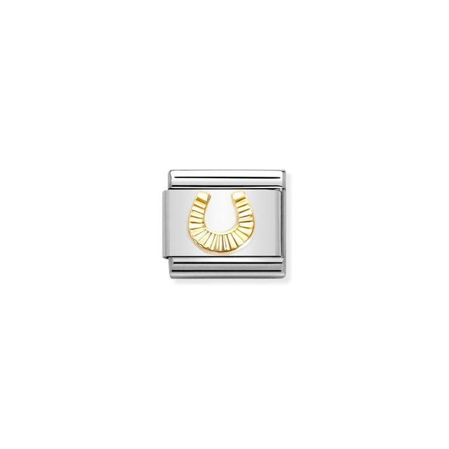 Nomination Composable Link Horseshoe, Etched, 18K Gold