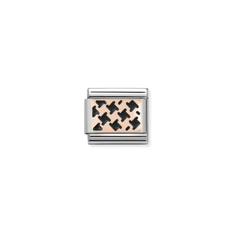 Nomination Composable Link Houndstooth, 9K Rose Gold