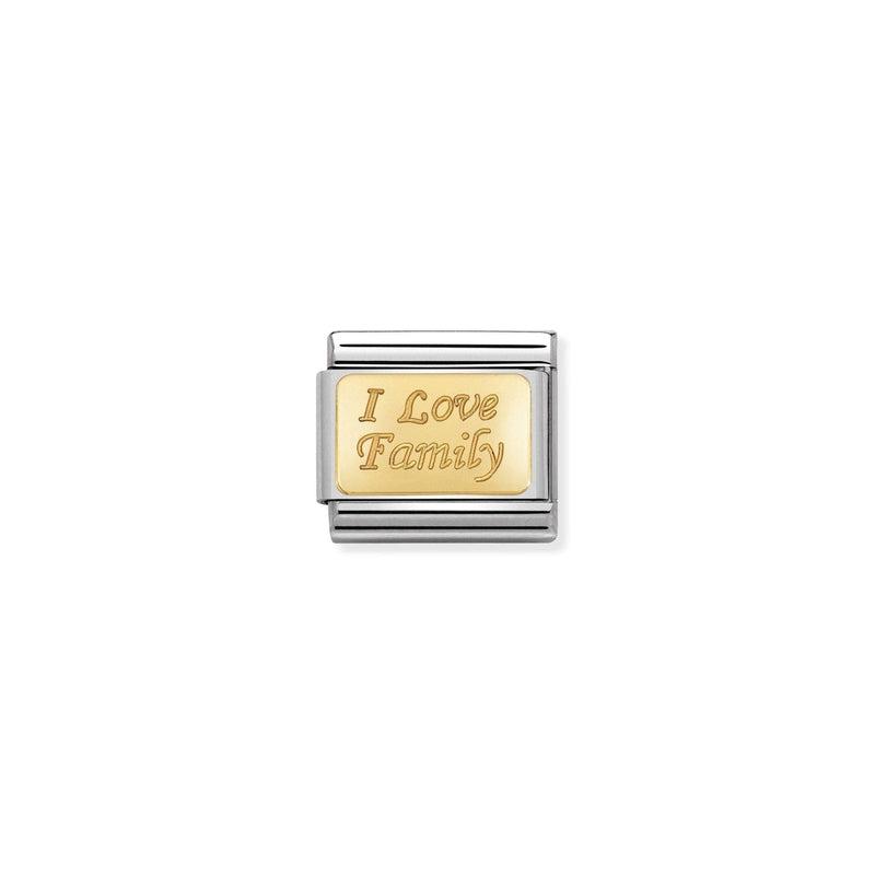 Nomination Composable Link I Love Family, 18K Gold