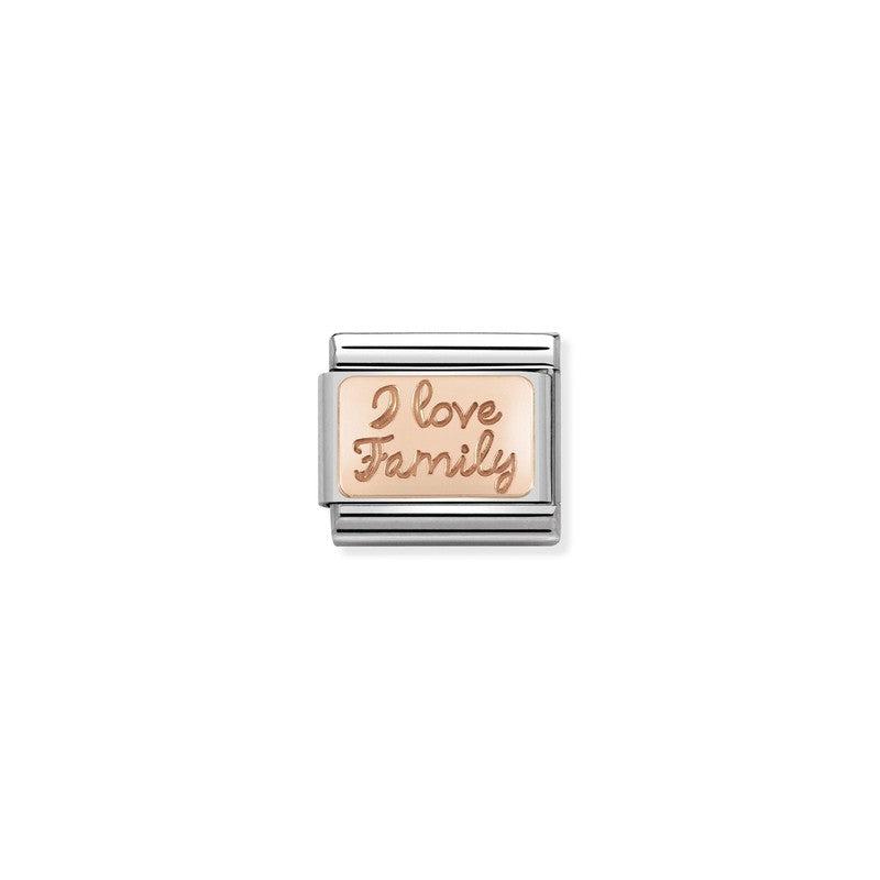 Nomination Composable Link I Love Family, 9K Rose Gold