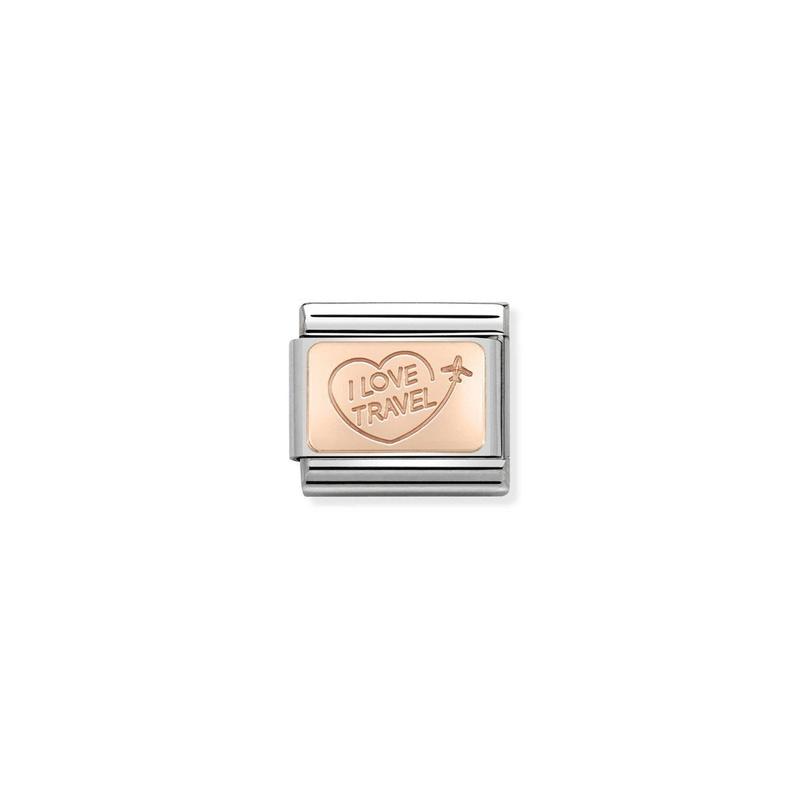 Nomination Composable Link I Love Travel, 9K Rose Gold