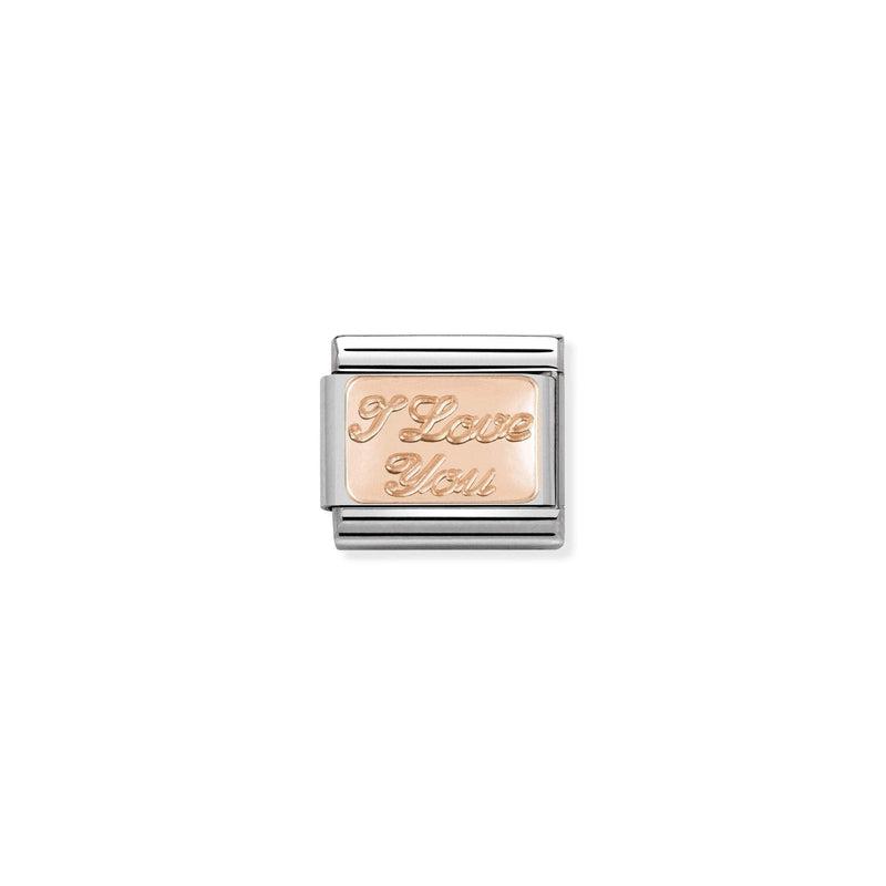 Nomination Composable Link I Love You, 9K Rose Gold