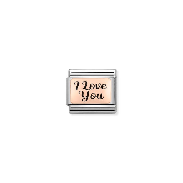 Nomination Composable Link I Love You, 9K Rose Gold