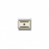Nomination Composable Link Israel Flag, 18K Gold & Enamel