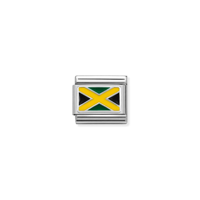 Nomination Composable Link Jamaica Flag, Silver & Enamel - front