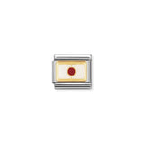 Nomination Composable Link Japan Flag, 18K Gold & Enamel