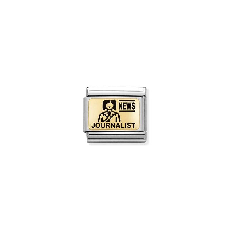 Nomination Composable Link Journalist, 18K Gold