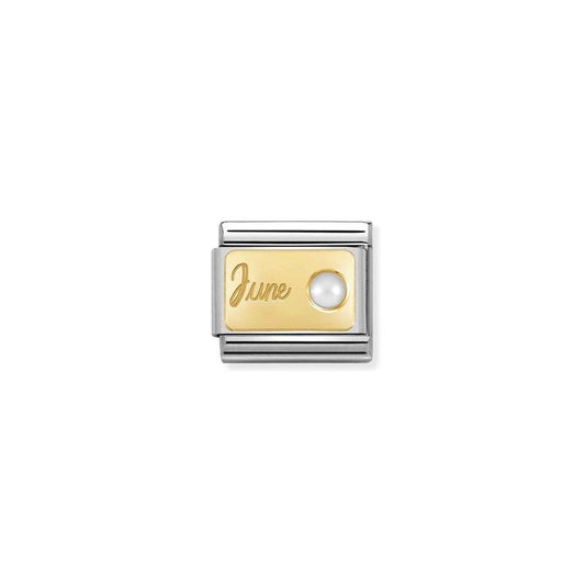 Nomination Composable Link June, Pearl Stone, 18K Gold