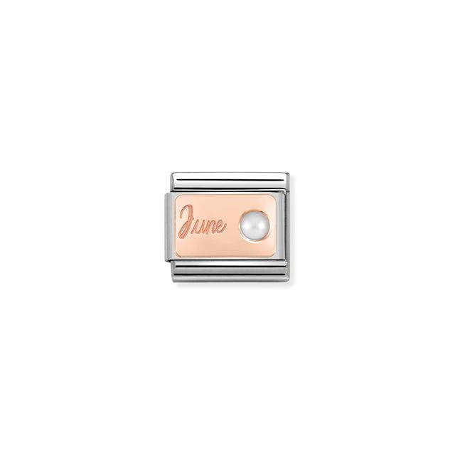 Nomination Composable Link June, Pearl Stone, 9K Rose Gold