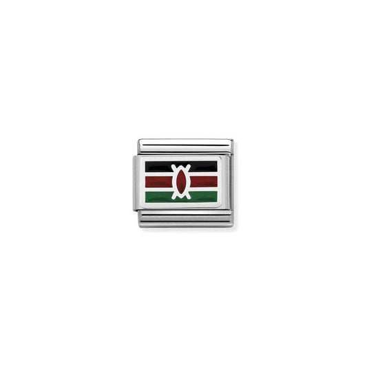 Nomination Composable Link Kenya Flag, Silver & Enamel