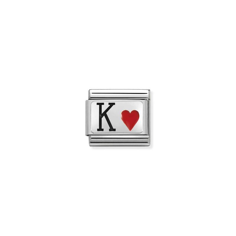 Nomination Composable Link King Of Hearts, Silver & Enamel
