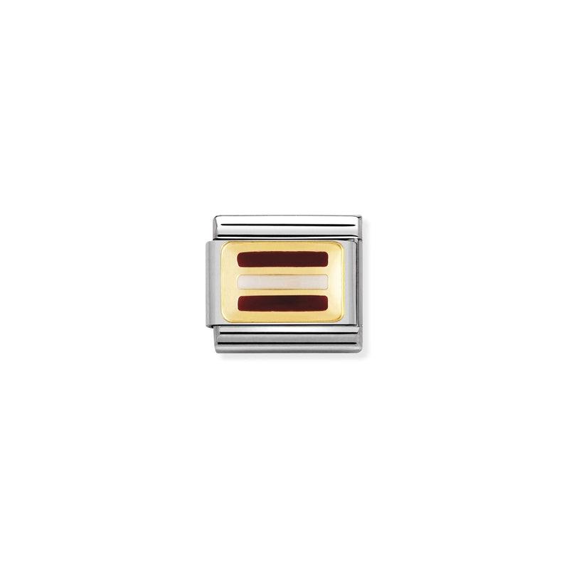 Nomination Composable Link Latvia Flag, 18K Gold & Enamel