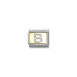 Nomination Composable Link Letter B, 18K Gold & Glitter Enamel