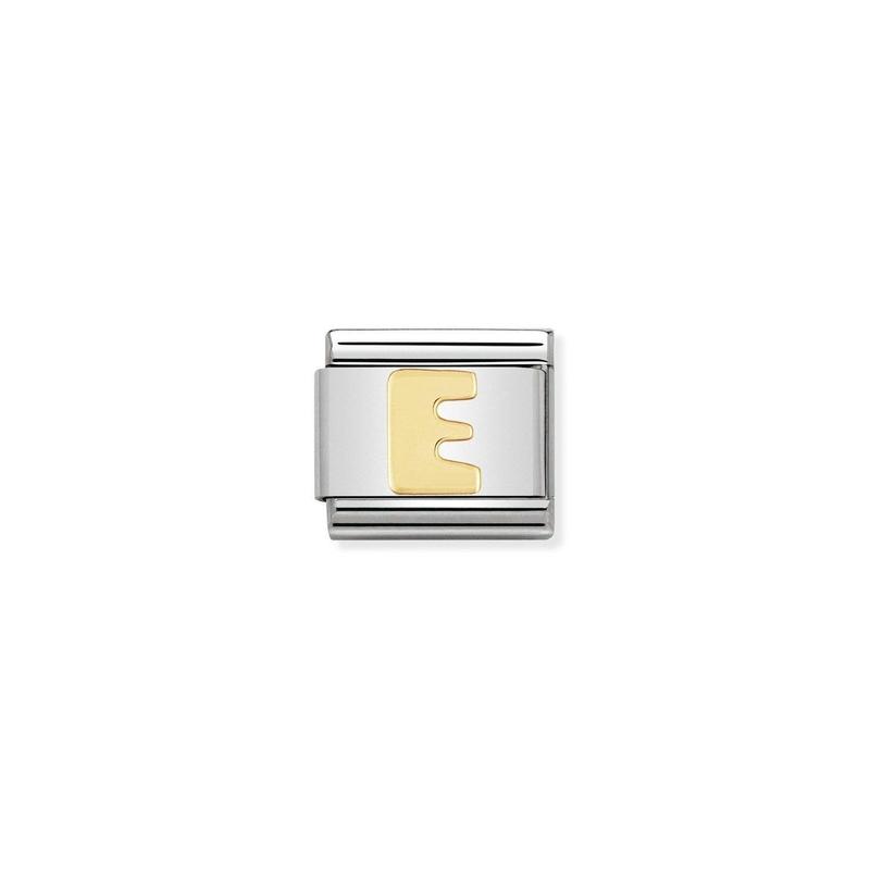 Nomination Composable Link Letter E, 18K Gold