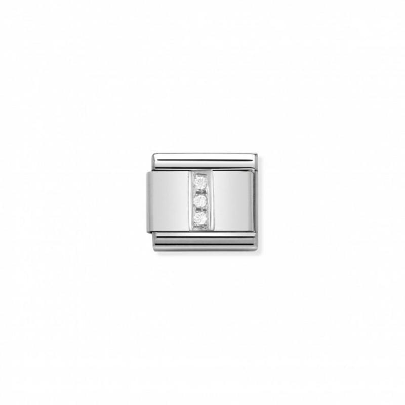Nomination Composable Link Letter I, Cubic Zirconia, Silver