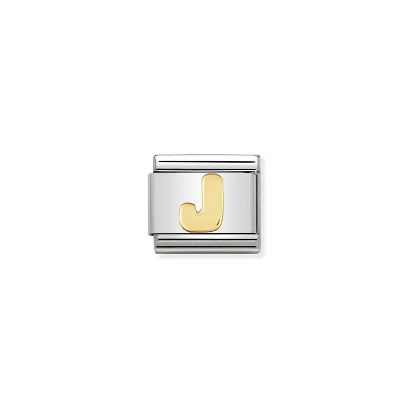 Nomination Composable Link Letter J, 18K Gold